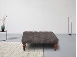 Polsterhocker HOME AFFAIRE "Chesterfield", braun (dunkelbraun), H:35cm T:90cm, Luxus-Microfaser Lederoptik (100% Polyester), Hocker, Polsterhocker, mit Knopfheftung, auch in Leder