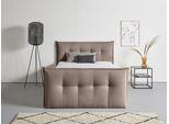 Boxbett HOME AFFAIRE "Kederleicht", grau (taupe), B:175cm L:226cm, Komplettbetten, Boxbett, inklusive Fußteil, Bettkasten & Topper, in 4 Breiten und 2 Härtegraden