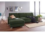 Ecksofa DOMO COLLECTION "Anzio L-Form, whlw. Bettfunktion, Federkern, hochwertig, Breite 271 cm", grün (dunkelgrün), B:271cm H:85cm T:160cm, Sofas, Ecksofa, Ohne Bettfunktion, Recamiere links, Struktur fein, dunkelgrün