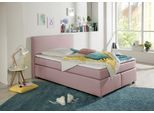 Boxspringbett HOME AFFAIRE "Eliana", rosa (flamingo), B:147cm L:230cm, Komplettbetten, Boxspringbett, inkl. Topper, in 4 Breiten, 3 Matratzenarten und 2 Härtegraden