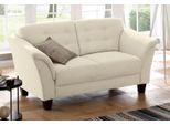 2-Sitzer HOME AFFAIRE "Trondheim", beige (creme), B:166cm H:89cm T:90cm, Struktur fein (100% Polyester);Flachgewebe (100% Polyester);Luxus-Microfaser (90% Polyester, 10% Polyamid), Sofas, 2-Sitzer, mit Federkern, Knopfheftung im Rücken, Füße Buche
