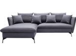 Ecksofa OTTO HOME "LIVORNO,258 cm, L-Form", schwarz, B:258cm H:91cm, 100% Polyester;PU-Schaum und Nosag-Federung.;Federung Ottoman : 12 x Feder Type B 1650mm;Ferderung 2 Sitzer: 10 x Feder Type B 650 mm;Sitz und Funktion: Schaum T30/40 8 cm., Sofas, Ecksofa, Schlaffunktion u. Bettkasten (139/224cm), Samt, Struktur, Webstoff