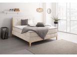 Boxspringbett OTTO HOME "Jelle", beige (natur), B:181cm L:216cm, Komplettbetten, Boxspringbett, zertifizierte, recycelte Bezugsstoffe, verschiedene Ausführungen