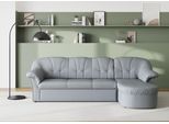 Ecksofa DOMO COLLECTION "Pegnitz, elegante Rückensteppung, kompakte Stellmaße 238/141cm, L-Form", silber, B:238cm H:82cm T:141cm, 100% Polyester, Sofas, Ecksofa, wahlweise mit Bettfunktion