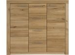 Schuhkommode VOGL MÖBELFABRIK "Toronto", braun (wildeichefarben, wildeiche massiv), B:129cm H:115cm T:42cm, Sideboards, Schuhkommode, in 2 Breiten, teilmassiv, Höhe 115 cm, Made in Germany