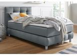 Boxspringbett HOME AFFAIRE "Salo", grau, B:104cm L:211cm, Struktur (100% Polyester);Bezug der Spiegelfläche Matratzendrell aus 100% Polyester;Samtoptik (100% Polyester), Komplettbetten, Boxspringbett, incl. Topper, 6 Breiten, 2 Härtegrade, TFK auch in Härtegrad 4