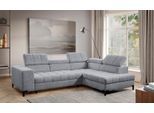 Ecksofa EXXPO - SOFA FASHION "Bocco, hochwertige Verarbeitung, toller Sitzkomfort, bequem, L-Form", grau, B:276cm H:75cm T:203cm, 90% PES, 10% NY, Sofas, Ecksofa, wahlweise mit Bettfunktion u. Bettkasten, inkl. Kopfteilverstellung