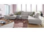 Wohnlandschaft SIT & MORE "Brisbane U-Form", silber, B:367cm T:243cm, Soft clean (98% Polyester, 2% Polyamid), Sofas, Wohnlandschaft, Fußhöhe 12 cm, inklusive Sitztiefen-, Armteil- und Kopfteilverstellung