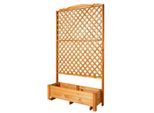 Spalier PROMADINO "Romantica", braun (honigbraun), B:120cm H:210cm T:38cm, Massivholz, Rankhilfen, Spalier, mit Pflanzkasten, BxTxH: 120x38x210 cm
