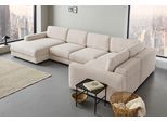 Wohnlandschaft HOME AFFAIRE "Bloomfield, Mega Polsterecke, Breite 390cm, viel Platz, U-Form", beige, B:390cm H:84cm T:209cm, 92% Polyester 8% Nylon, Sofas, Wohnlandschaft, In verschiedenen Größen bestellbar