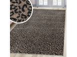 Teppich OTTO HOME "Fynna, Leoparden-Muster, Animalprint", beige, B:120cm H:9mm L:180cm, Kunstfaser, Teppiche, Teppich, besonders weicher Flor, Wohnzimmer, Schlafzimmer, Esszimmer, Leo
