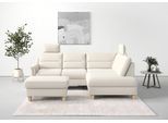 Ecksofa SIT & MORE "Farö L-Form", beige (creme), B:251cm H:90cm T:187cm, Sofas, Ecksofa, inklusive Federkern, wahlweise mit Bettfunktion und Bettkasten