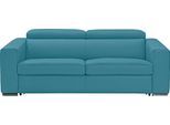 2,5-Sitzer EGOITALIANO "Cabiria, Design und super Sitzkomfort", blau (türkis), B:226cm H:97cm T:103cm, Sofas, 2 5-Sitzer, inkl. manuell verstellbarer Kopfstützen, mit Metallfüßen