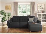 Ecksofa HOME AFFAIRE "Boston L-Form", schwarz, B:254cm T:170cm, Struktur (100% Polyester);Luxus-Microfaser Florence (100% Polyester);Chenille (100% Polyester);NaturLEDER (reines Rindsleder), Sofas, Ecksofa, Kopfteilverstellung an jeder Sitzfläche, wahlweise Relaxfunktion
