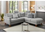 Ecksofa HOME AFFAIRE "Palmera L-Form, B: 236 cm", silber, B:236cm H:89cm T:212cm, 100% Polyester;Struktur (100% Polyester);Luxus-Microfaser in Lederoptik (100% Polyester), Sofas, Ecksofa, optional Bettfunktion & Bettkasten, Federkern