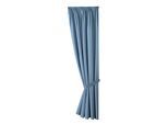 Vorhang WECKBRODT "Matteo" Gr. 4, blau, B:140cm H:245cm, Polyester, Gardinen, Vorhang, Satin, bedruckt, leichte Qualität, mit Raffhalter, Gardine, Store