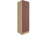 Kühlumbauschrank OPTIFIT "Bella", rot (rostrot, wildeiche, wildeiche), B:60cm H:206,8cm T:60cm, Holzwerkstoff, Schränke, Kühlumbauschrank, Breite 60 cm, Nischenmaße B/T/H 56,7/55,5/88 cm