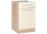 Unterschrank WIHO KÜCHEN "Flexi2", beige (front: magnolia, korpus: sonoma eiche), B:50cm H:82cm T:57cm, Schränke, Unterschrank, Breite 50 cm