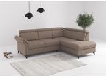 Ecksofa SIT & MORE "Glendale, L-Form", cappuccino, B:247cm H:84cm T:193cm, 100% Polyester, Sofas, Ecksofa, inkl. Kopfteilverstellung, wahlweise mit Vorziehsitz und Bettkasten