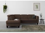 Ecksofa SIT & MORE "Belluci L-Form", braun (dunkelbraun), B:249cm H:85cm T:195cm, Sofas, Ecksofa, inklusive Federkern, wahlweise mit Bettfunktion und Bettkasten