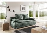 Schlafsofa WERK2 "Biggi 206 cm komfortabel und modern", grün, B:206cm H:88cm T:91cm, 100% Polyester, Sofas, Schlafsofa, Bouclé, Schlaffunktion, Bettkasten