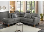 Ecksofa HOME AFFAIRE "Palmera L-Form, B: 236 cm", grau, B:236cm H:89cm T:212cm, 100% Polyester;Struktur (100% Polyester);Luxus-Microfaser in Lederoptik (100% Polyester), Sofas, Ecksofa, optional Bettfunktion & Bettkasten, Federkern