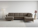 Wohnlandschaft SIT & MORE "Göteborg", braun (nuss), B:327cm H:90cm T:226cm, Sofas, Wohnlandschaft, inkl. Sitztiefenverstellung, wahlweise mit Bettfunktion & Bettkasten