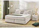 Boxspringbett JOCKENHÖFER GRUPPE "Romy erhältlich in 140 & 180cm Breite", beige (beige 426, 07), B:196cm L:213cm, Bezug Bett: Microfaser (100% Polyester);Topper und Matratzenspiegel: 100% Polyester, Komplettbetten, Boxspringbett, Cordstoff, 7-Zonen-TTFK-Matratze, KS-Topper, Echtholzfüße