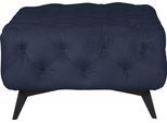 Polsterhocker HOME AFFAIRE "Amaury", blau, B:80cm H:45cm T:80cm, Struktur (100% Polyester);Samtoptik (100% Polyester), Hocker, Polsterhocker, Chesterfield-Optik, Breite 80cm, Fußfarbe wählbar