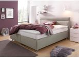 Boxspringbett, beige (struktustoff dunkelbeige), ohne LED-Beleuchtung, Liegefläche B/L: 200cm x 200cm, H3, 7-Zonen-Kaltschaummatratze, Bezug Unterbox und Kopfteil: Strukturstoff (77% Polyester und 23% Viskose);Bezug Obermatratze 100% Polyester, waschbar bis 60C, WESTFALIA SCHLAFKOMFORT, Komplettbetten, Boxspringbett, wahlweise mit LED-Beleuchtung