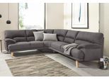 Polsterecke TRENDMANUFAKTUR "Cecilia, italienisches Designsprache, modern und komfortabel, L-Form", grau (stone), B:280cm H:87cm T:240cm, Sofas, Polsterecke, toller Sitzkomfort und bequeme Armlehnen