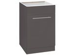 Spülenschrank WIHO KÜCHEN "Flexi2", grau (front und korpus: anthrazit), B:50cm H:82cm T:57cm, Schränke, Spülenschrank, Breite 50 cm