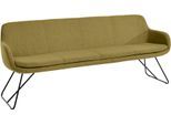 Essbank MUSTERRING "Tavia", grün (kiwi, schwarz), B:220cm H:87cm T:66cm, 100% PES, Sitzbänke, Essbank, Schlittengestell in drei Ausführungen, Breite 180, 200 oder 220 cm