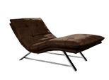 Relaxliege W.SCHILLIG "daily dreams", braun (chocolate s37), B:95cm H:91cm T:170cm, Stoff S37 (100% Polyester), Sofas, Relaxliege, in Waffelkissen-Optik, wahlweise mit Motor, Kufengestell, in 2 Breiten