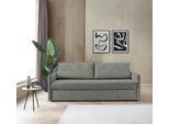 Schlafsofa BALI "Pisa", grau, B:222cm H:93cm T:98cm, 100% PES, Sofas, Schlafsofa, mit 3 Matratzenarten, Lattenrost, stabiles Untergestell