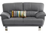 2-Sitzer TRENDMANUFAKTUR "Cecillia, in italienischem Design, bequem", grau (anthrazit), B:162cm H:87cm T:89cm, Kunstleder SOFTLUX;Microfaser PRIMABELLE (100% Polyester);NaturLEDER (echtes Rindsleder) in Sitz und Rücken. Korpus in passendem Kunstleder SOFTLUX bezogen;Luxus-Microfaser ALCAZAR (100% Polyester), Sofas, 2-Sitzer, hochwertige Verarbeitungsdetails