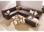 Wohnlandschaft HOME AFFAIRE "Falk klare Linien, zeitlos und komfortabel, U-Form", braun, B:320cm H:77cm T:90cm, Luxus-Microfaser (100% Polyester);Microfaser PRIMABELLE (100% Polyester);Microfaser in Antiklederoptik (100% Polyester), Sofas, Wohnlandschaft, mit Federkern und wahlweise mit Bettfunktion