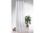Vorhang WECKBRODT "Natural Chic" Gr. 1, grau, B:135cm H:245cm, Polyester, Gardinen, Vorhang, Leinen-Optik, Webstreifen, halbtransparent, Gardine, Store