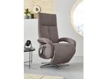 TV-Sessel SIT & MORE "Tycoon mit Kopfteilverstellung und 360 Drehfunktion", grau (taupe), B:74cm H:112cm T:82cm, 90%Polyester, 10%Polyamid, Sessel, TV-Sessel, wahlweise manuell oder elektrischer Funktion, auch mit Akku (kabellos)