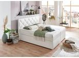 Boxbett "Meike", weiß, B:160cm L:207cm, Bezug Bett: Kunstleder;Taschen-Federkernmatratze: Kunstleder; Jersey (100% PES);Topper: Jersey 100% PES, ATLANTIC HOME COLLECTION, Komplettbetten, Boxbett, mit XXL-Bettkasten und Topper