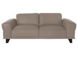 2,5-Sitzer W.SCHILLIG "montanaa", braun (stone z59), B:212cm H:78cm T:94cm, Sofas, 2 5-Sitzer, mit Metallkufen in Schwarz pulverbeschichtet, Breite 212 cm