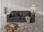 4-Sitzer HOME AFFAIRE "ALISSAS mit vielen Kissen, Biesen an den Kissen", grau (anthrazit), B:240cm H:94cm T:146cm, 92% Polyester, 8% Nylon, Sofas, 4-Sitzer, Hussenoptik, mit kleinen Taschen an der Seite zum Verstauen