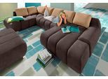 Wohnlandschaft HOME AFFAIRE "Bono U-Form", braun (dunkelbraun, caramel), B:360cm H:90cm T:214cm, Luxus-Microfaser ALTARA NUBUCK (100% Polyester);Luxus-Microfaser ALTARA NUBUCK (100% Polyester);Samtstruktur (95% Polyester, 5% Polyamid), Sofas, Wohnlandschaft, wahlweise mit Bettfunktion