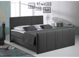 Boxspringbett HOME AFFAIRE "Portland", grau (anthrazit), B:148cm L:216cm, Strukturstoff-Bezug (100% Polyester), Komplettbetten, Boxspringbett, in 3 Breiten, 3 Matratzenarten und 2 Härtegraden, incl. Topper