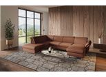 Wohnlandschaft HOME AFFAIRE "Calypso U-Form", braun (haselnuss), B:334cm H:85cm T:227cm, 100%Polyester, Sofas, Wohnlandschaft, wahlweise mit motorischer Relaxfunktion
