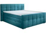 Boxspringbett HOME AFFAIRE "Rosà", blau, B:204cm L:224cm, Komplettbetten, Boxspringbett, H3/H3, H3/H4, H4/H4 möglich