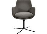 Drehstuhl K+W KOMFORT & WOHNEN "Pego", braun (schlamm 72), B:59cm H:84cm T:65cm, Stühle, Drehstuhl, filigranem 4-Fuß-Gestell in schwarz