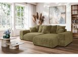 Ecksofa HOME AFFAIRE "LAKESIDE mit Bettfunktion und Bettkasten, B/T/H 257/166/84 cm", grün, B:256,5cm H:84cm T:166cm, 100% Polyester, Sofas, Ecksofa, L-Form, Recamiere beidseitig montierbar, mit Wellenunterfederung