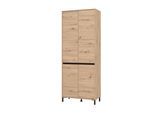 Schuhschrank HOME AFFAIRE "Flannan, Schuhregal, Schuhkommode, Gesamthöhe 205,5 cm", braun (artisan eiche), B:80cm H:205,5cm T:40cm, Holzwerkstoff, Schränke, Schuhschrank, acht Regale und eine Schublade, Gesamtbreite 80 cm