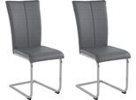 Freischwinger HOME AFFAIRE "Nils", grau (dunkelgrau (fantasy 8201)), B:42,5cm H:100cm T:60cm, Holzwerkstoff, Metall, Polyester, Stühle, Freischwinger, Stuhl belastbar bis 120 Kg, Gestell Metall im Chrom-Look oder Schwarz